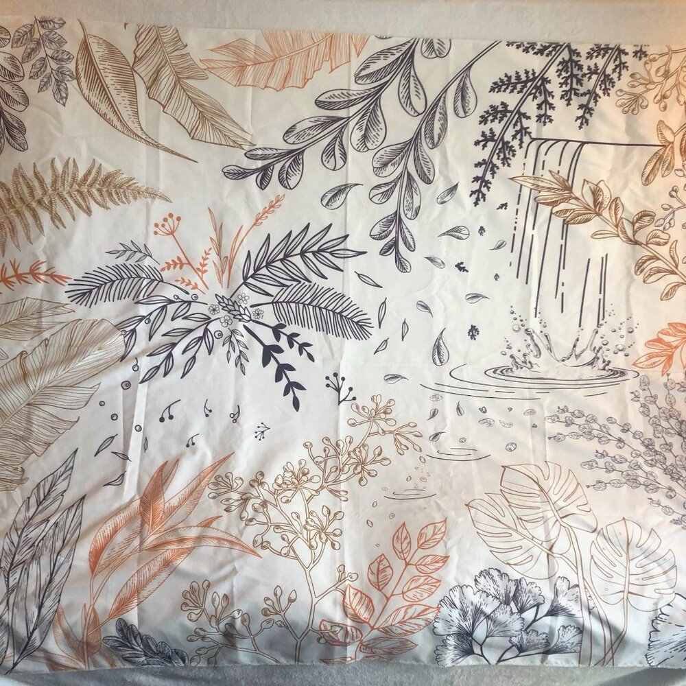 Boho Nature Tapestry Earth Tones Plant Design 51.2"W x 59.1"L Lightweight